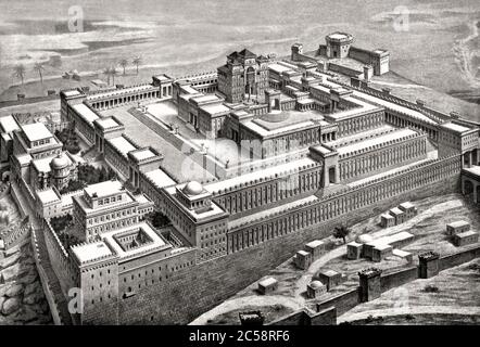 Solomon's Temple, Tempelberg, Jerusalem, rekonstruiert von Conrad Schick Stockfoto