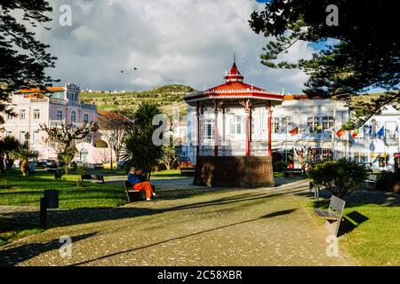 Garten in der Stadt Horta, Faial Azoren, Portugal Stockfoto