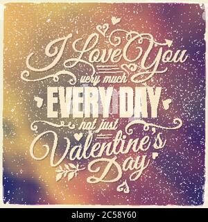 Schriftzug Am Valentinstag Stock Vektor