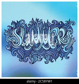 Sommer-Handschriftzug und Kritzelemente Stock Vektor