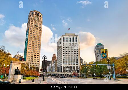 Historische Gebäude in Downtown Detroit, Michigan Stockfoto
