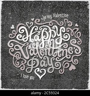 Happy Valentines Day Hand Schriftzug Stock Vektor