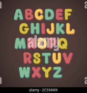 Hand gezeichnet Cartoon Doodle Schriftart Stock Vektor