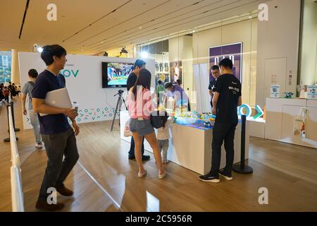 SHENZHEN, CHINA – CIRCA APRIL 2019: Atmosphäre auf der Sony Expo 2019 in Shenzhen, China. Stockfoto