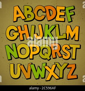 Hand gezeichnet Cartoon Doodle Schriftart Stock Vektor