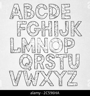 Handgezeichnete Cartoon Doodle Ethnic ornamental Schriftart Stock Vektor