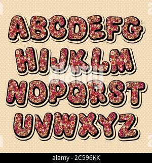 Hand gezeichnet Cartoon Doodle Schriftart Stock Vektor