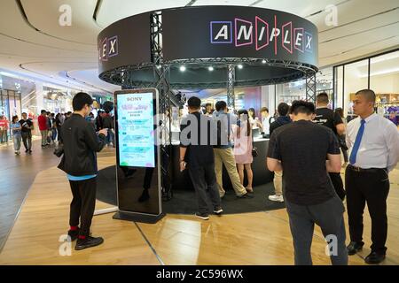 SHENZHEN, CHINA – CIRCA APRIL 2019: Atmosphäre auf der Sony Expo 2019 in Shenzhen, China. Stockfoto