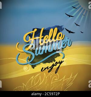 Hallo Sommer Vektor verschwommener Hintergrund Stock Vektor