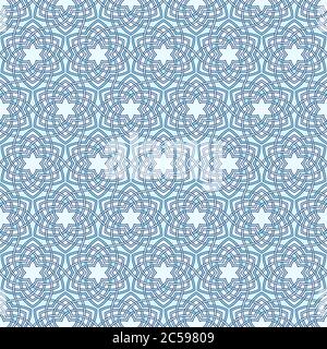 Arabeske Blumenmuster. Umschlungte Blumen im arabischen Geometrie Stil. Geometrische Blumen in nahtlosem Vektor-Muster. Muster mit abstrakten Blumen in OR Stock Vektor