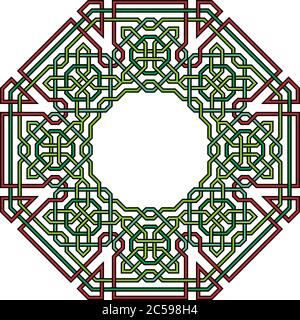 Rahmen mit verworrenen modernen Musterelementen, basierend auf traditionellen orientalischen arabischen Mustern. Vektorgrafik. Einfarbige Farben - einfach zu färben. Stock Vektor