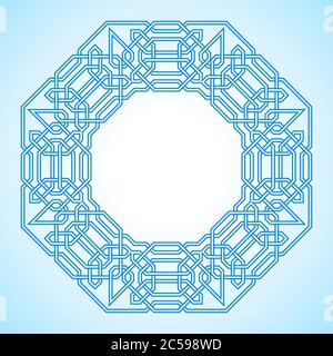 Verworrenes modernes Muster, basierend auf traditionellen orientalischen Mustern. Nahtloser Vektorhintergrund. Zwei Farben - einfach zu färben. Stock Vektor