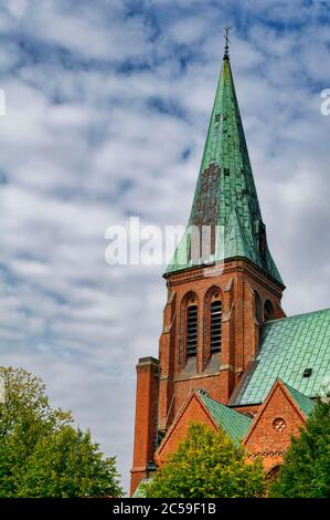 Meldorf: Kirchturm der St. Johannis Kirche (Meldorfer Dom), Kreis Dithmarschen, Schleswig-Holstein, Deutschland Stockfoto