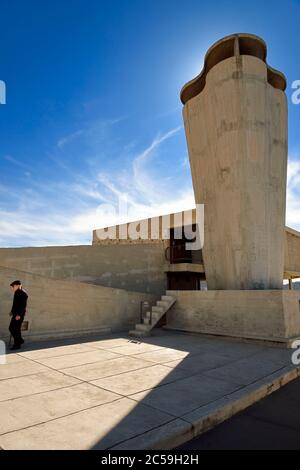 Frankreich, Bouches du Rhone, Marseille, Architekturwerk von Le Corbusier, von der UNESCO zum Weltkulturerbe erklärt, Cite Radieuse oder Radiant City von Le Corbusier, das Dach Stockfoto