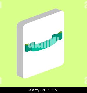 Banner Ribbon einfachen Vektor icon. Abbildung: Symbol Design Template für web mobile UI-Element. Perfekte Farbe isometrische Piktogramm auf 3d-weißes Quadrat. Stock Vektor