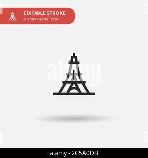 Eiffelturm einfaches Vektor-Symbol. Illustration Symbol Design Vorlage für Web mobile UI Element. Perfekte Farbe modernes Piktogramm auf bearbeitbaren Strich. Eiffelturm-Symbole für Ihr Geschäftsprojekt Stock Vektor
