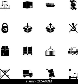 Cargo, Freight Icon - erweitern Sie auf jede Größe - Ändern Sie auf jede Farbe. Perfect Flat Vector enthält solche Symbole wie Lieferung, Fracht, Box, Laden, Entladen Stock Vektor