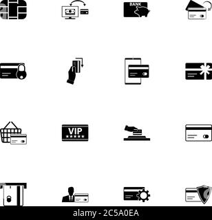 Symbol für Kreditkarten - auf beliebige Größe erweitern - auf beliebige Farbe ändern. Perfect Flat Vector enthält solche Symbole wie vip, Korb, Geschenk, Sparschwein, Chip-Terminal Stock Vektor