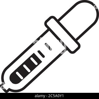 Pipette Symbol über weißem Hintergrund, Linienstil, Vektorgrafik Stock Vektor