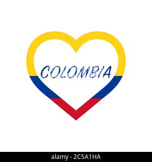 Kolumbien Flagge im Herzen. Ich liebe mein Land. sign. Vektordarstellung auf weißem Hintergrund isoliert. Stock Vektor