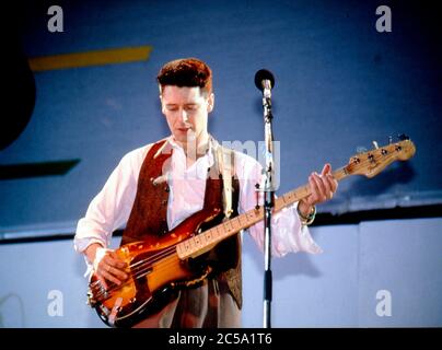 U2 beim Selbsthilfekonzert zugunsten von Arbeitslosen in Irland am RDS Anglesea Stand, Ballsbridge, Dublin, Irland 17. Mai 1986: Adam Clay Stockfoto