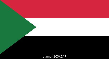 Flagge des Sudan. Offizieller Anteil. Korrekte Farben. Vektorgrafik Stock Vektor