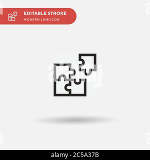 Puzzle Stücke einfache Vektor-Symbol. Illustration Symbol Design Vorlage für Web mobile UI Element. Perfekte Farbe modernes Piktogramm auf bearbeitbaren Strich. Puzzle Stücke Symbole für Ihr Business-Projekt Stock Vektor