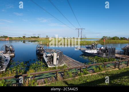 Everglades National Park Luftschiffboote in Florida. Stockfoto