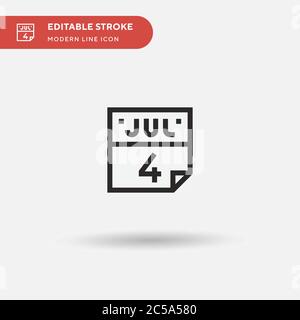 Juli einfaches Vektorsymbol. Illustration Symbol Design Vorlage für Web mobile UI Element. Perfekte Farbe modernes Piktogramm auf bearbeitbaren Strich. Juli-Symbole für Ihr Geschäftsprojekt Stock Vektor