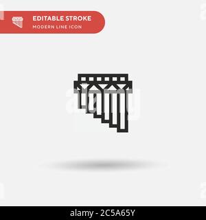 Einfaches Vektorsymbol für Flöte. Illustration Symbol Design Vorlage für Web mobile UI Element. Perfekte Farbe modernes Piktogramm auf bearbeitbaren Strich. Querflöten-Icons für Ihr Geschäftsprojekt Stock Vektor