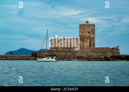 Colombaia Castle, Fortress Castello della Colombaia, erbaut im späten 12. Jahrhundert, Trapani, Sizilien, Italien Stockfoto