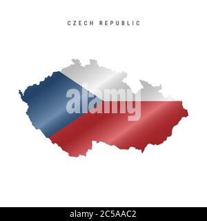 Detaillierte Flagge Karte von Tschechien. Vektorkarte mit maskierter Flagge. Stock Vektor