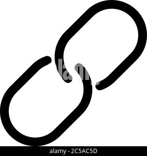 Kettensymbol. Symbol für Hyperlink. Umreißen Sie modernes Design-Element. Einfaches schwarzes flaches Vektorzeichen mit abgerundeten Ecken. Stock Vektor