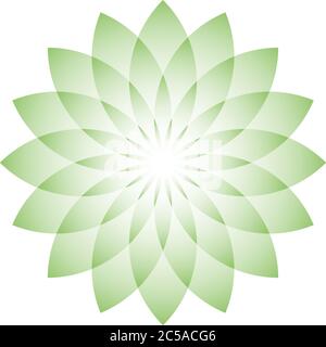 Grüne Lotusblume - Symbol für Yoga, Wellness, Schönheit und Spa. Vektorgrafik. Stock Vektor