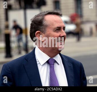 Dr. Liam Fox MP für North Somerset, ehemaliger Verteidigungsminister, ehemaliger internationaler Handelssekretär, Stockfoto