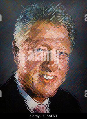 Bill Clinton Porträt von Chuck Close 2006 Stockfoto