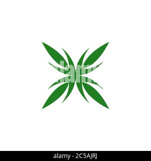 Grünes Blatt Grafik Vektor, Marihuana Cannabis Logo Design-Konzept, isoliert auf weißem Hintergrund. Stock Vektor