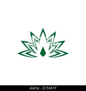 Grünes Blatt Grafik Vektor, Marihuana Cannabis Logo Design-Konzept, isoliert auf weißem Hintergrund. Stock Vektor