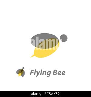 Flying Bee Logo, mit transparentem Farbdesign-Konzept, isoliert auf weißem Hintergrund. Stock Vektor