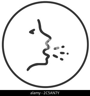 Abbildung des Symbols „man Husten“. Symptom des Virus Stock Vektor