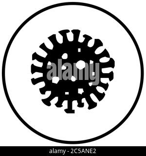 Coronavirus-Bakterien Zellsymbol, 2019-nCoV, Covid-2019, Covid-19 neuartige Coronavirus-Bakterien. Keine Infektion und Stop Coronavirus Konzepte. Gefährliche Coro Stock Vektor