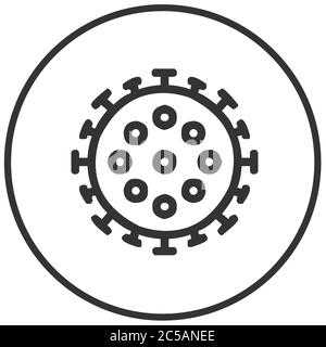 Coronavirus-Bakterien Zellsymbol, 2019-nCoV, Covid-2019, Covid-19 neuartige Coronavirus-Bakterien. Keine Infektion und Stop Coronavirus Konzepte. Gefährliche Coro Stock Vektor