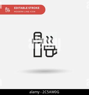 Einfaches Vektor-Symbol für Thermoelemente. Illustration Symbol Design Vorlage für Web mobile UI Element. Perfekte Farbe modernes Piktogramm auf bearbeitbaren Strich. Thermoskonen für Ihr Geschäftsprojekt Stock Vektor