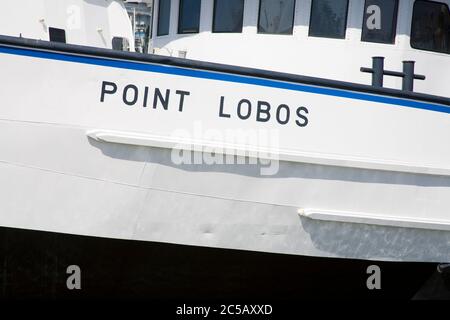 Fischerboote in Moss Landing, Monterey County, Kalifornien, USA Stockfoto