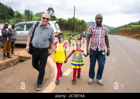 Kokabanya Washing Station und Geldprämien mit Rob Fiedler von Africana Traders Stockfoto