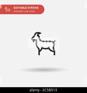 Einfaches Vektorsymbol Ziege. Illustration Symbol Design Vorlage für Web mobile UI Element. Perfekte Farbe modernes Piktogramm auf bearbeitbaren Strich. Ziegensymbole für Ihr Geschäftsprojekt Stock Vektor