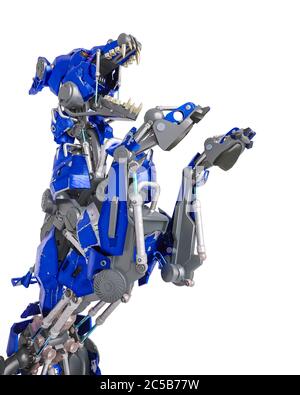 Cyber-Sicherheit Hund ist wütend in weißem Hintergrund, 3d-Illustration Stockfoto