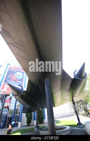 SR-71 Blackbird am Eingang zur San Diego Air & Space Museum Stockfoto