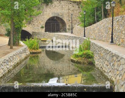 Creek in Trinidad Park in Cuenca Stockfoto