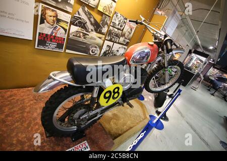 Steve McQueens Honda Elsinore im San Diego Automotive Museum Stockfoto